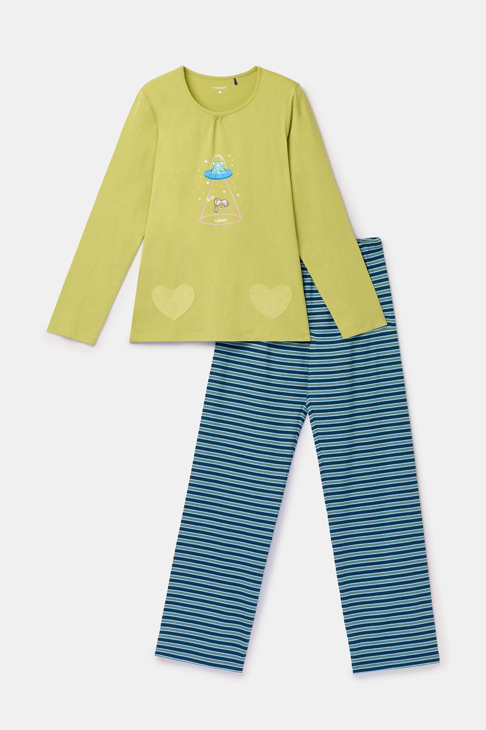 Woody - Meisjes/Dames Pyjama - Groen