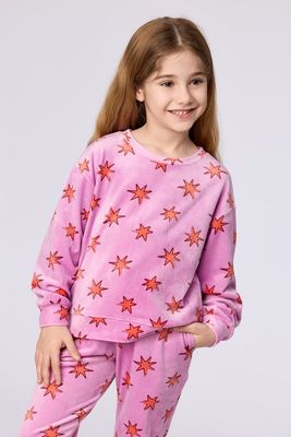 Woody - Meisjes/Dames Pyjama - Lila All-Over-Print Sterren