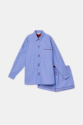 Woody - Meisjes/Dames Pyjama - Blauw Gestreept