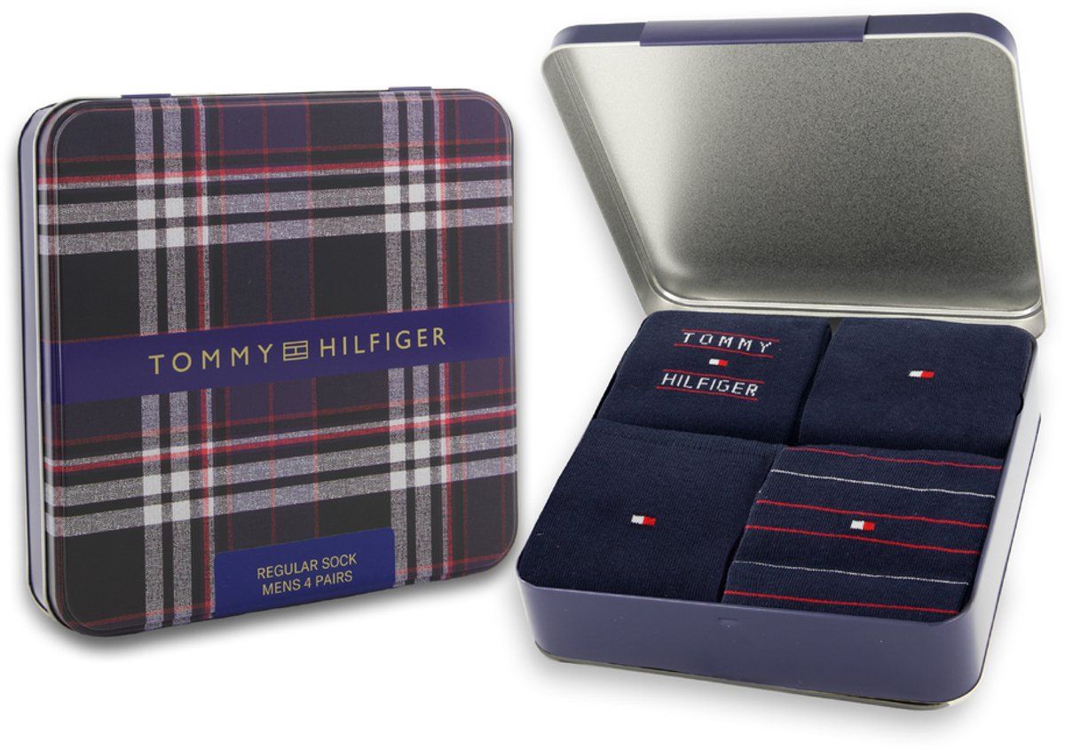 Tommy Hilfiger - Giftbox 4-pack Herenkousen - Navy