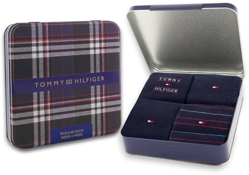 Tommy Hilfiger - Giftbox 4-pack Herenkousen - Navy