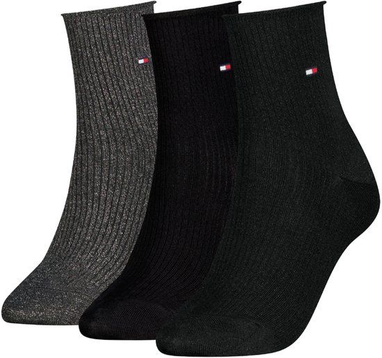 Tommy Hilfiger - Giftbox 3-pack Dames Kousen - Zwart