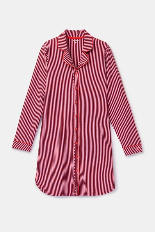 Woody - Dames Slaapkleedje - Roze Gestreept