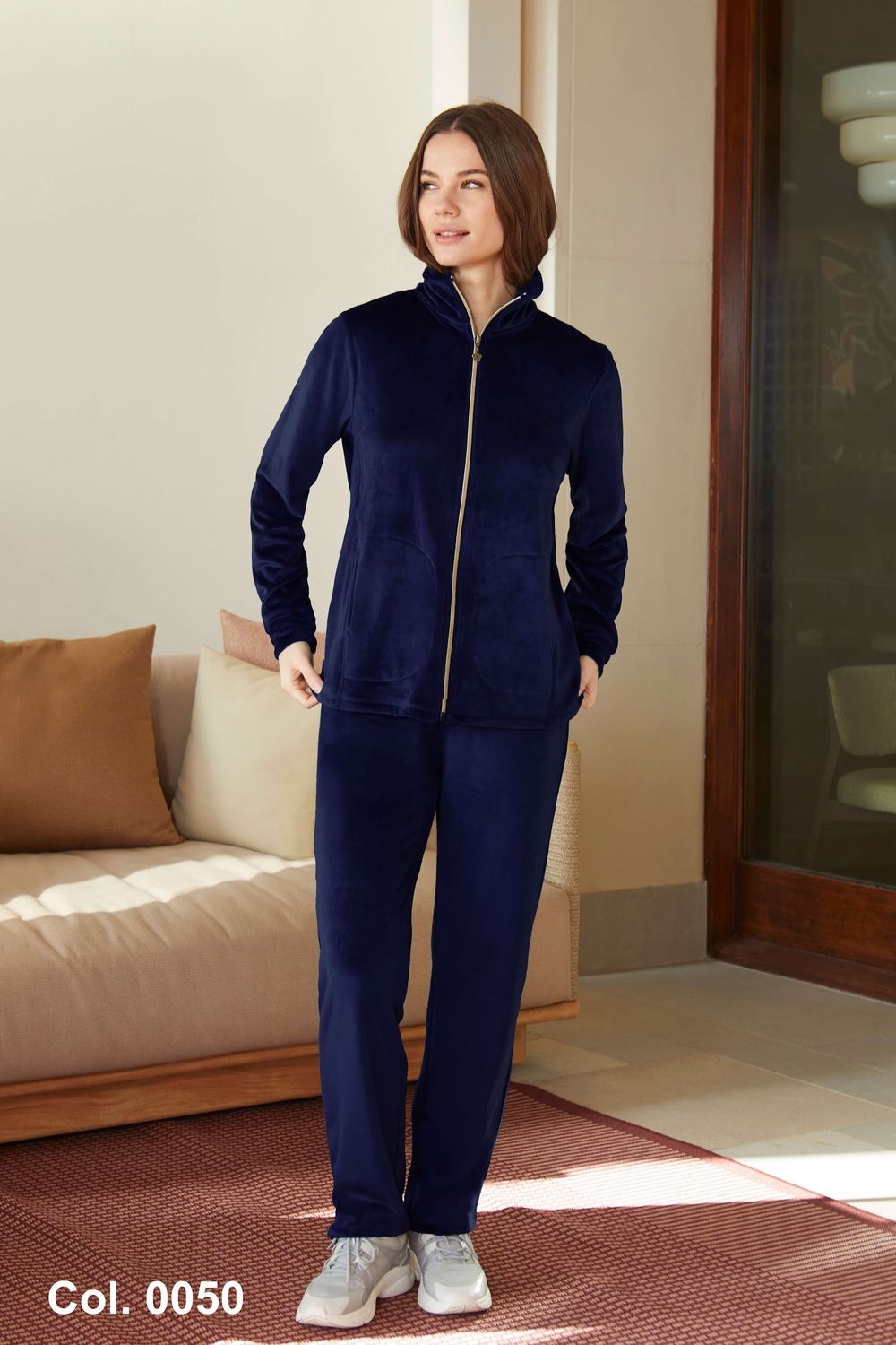 Barandi - Homewear met Rits "Bibiana" - Donkerblauw
