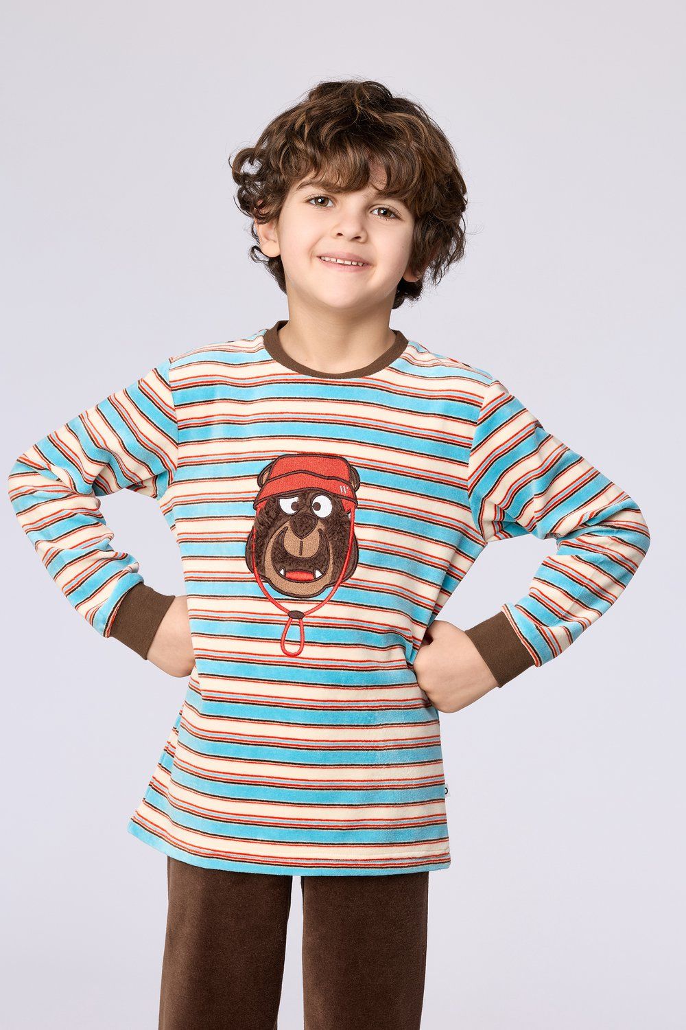 Woody - Jongens Pyjama - Multicolor Gestreept