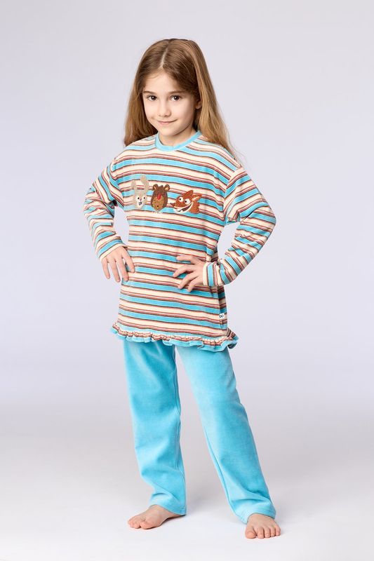 Woody - Meisjes Pyjama - Multicolor Gestreept