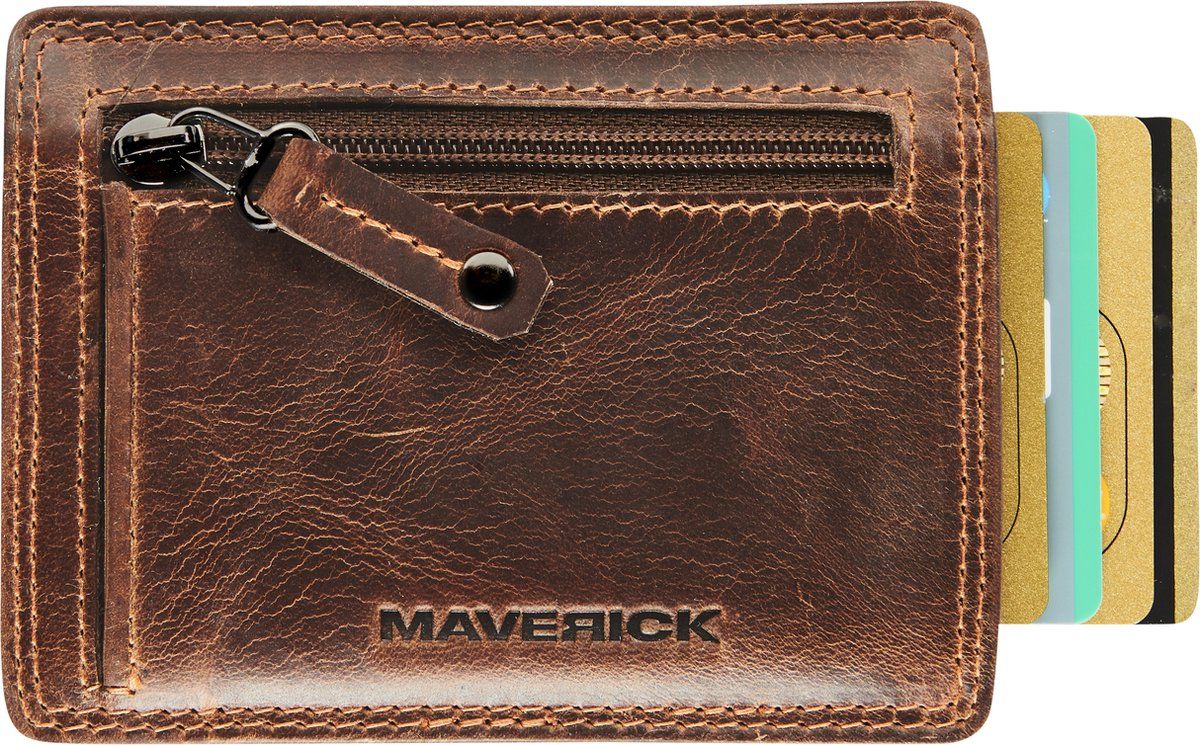 Maverick the orginal - pasjeshouder - RFID - rundleder - bruin