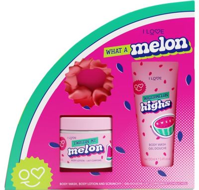 Gift Box "What a Melon" met Bodywash, Body Lotion en Scrunchy