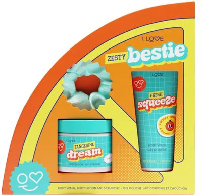 Gift Box "Zesty Bestie" met Bodywash, Body Lotion en Scrunchy