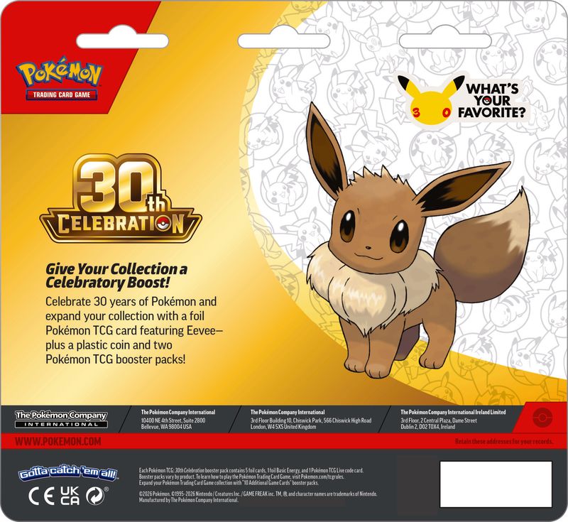 Pokémon -   30th Anniversary Celebration 2-Pack Blister Eevee