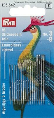Naai- en borduurnaald No3-9 crewel assortiment