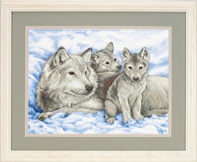 Kruissteek pakket &quot;Mother Wolf and Pups&quot;
