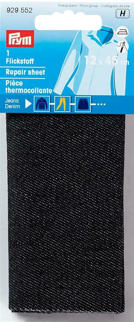 Verstelstuk jeans opstrijkbaar zwart