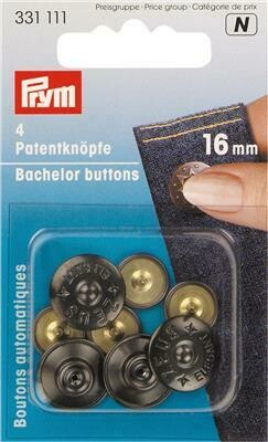 Jeansknopen 16 mm zwart