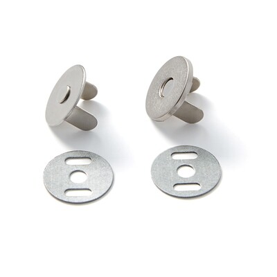 Magneetsluiting knop 19mm zilver