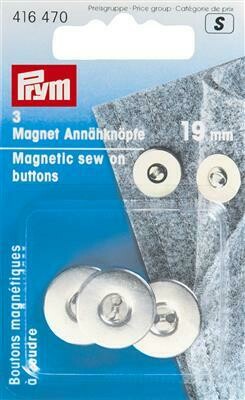 Magneetknop 19mm zilver