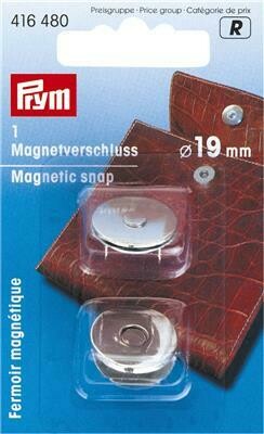 Magneetsluiting knop 19mm zilver