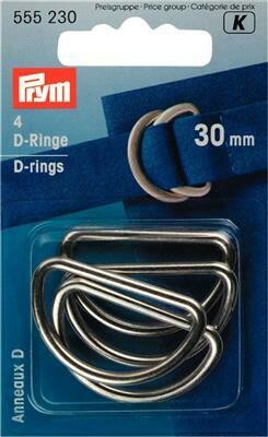 D-ringen 30 mm zilver