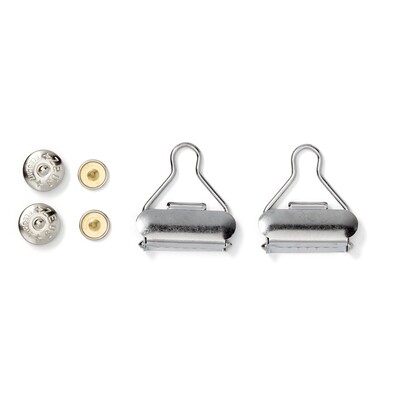 Garnituur voor tuinbroeken 40 mm zilver