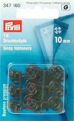Drukknopen plastic 10mm zwart