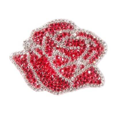 Applicatie glamour roos rood-zilver