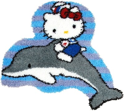 Knooptapijt kit &quot;Hello Kitty met dolfijn&quot;