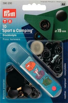 Drukknopen "sport & camping" 15mm antraciet