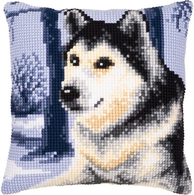 Kruissteek kussen Husky