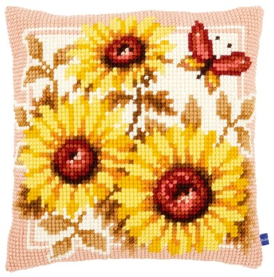 Kruissteek kussen Zonnebloemen