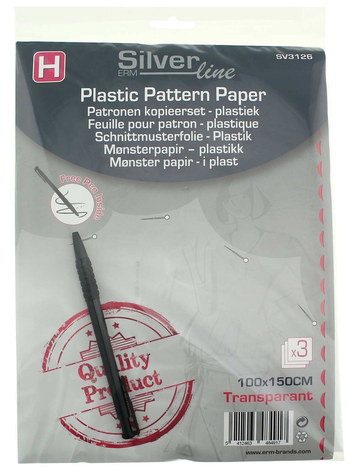 Plastic patroonpapier met stift