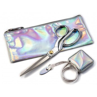 Luxe cadeauset schaar zilver met etui