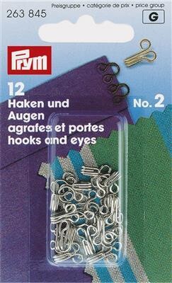 Haken en ogen No2 nikkel