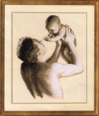 Kruissteek pakket &quot;Vader en baby&quot;