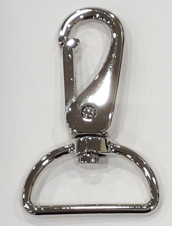 High Quality karabijnhaak met D-ring 32mm zilver