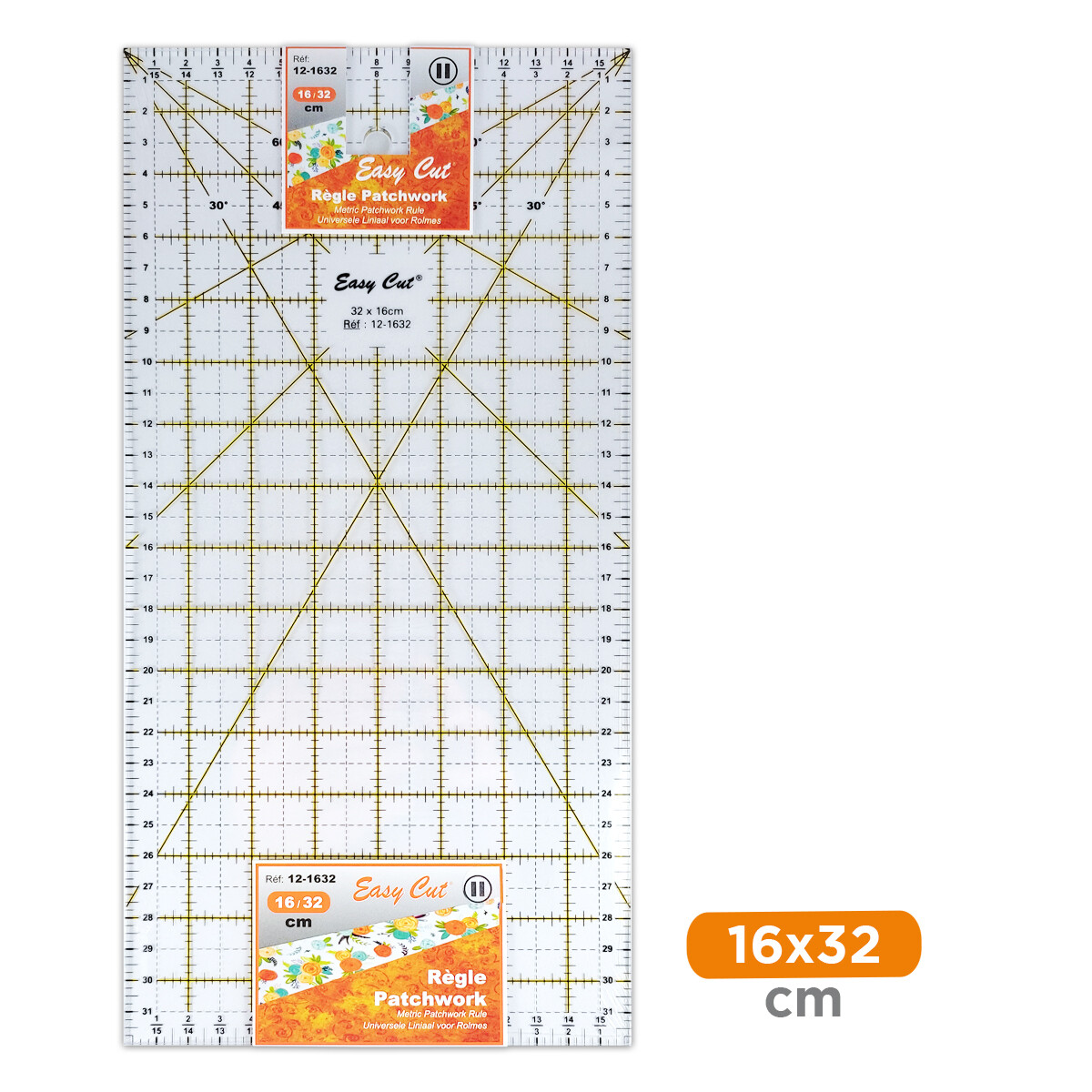 Quilt liniaal 16 x 32 cm