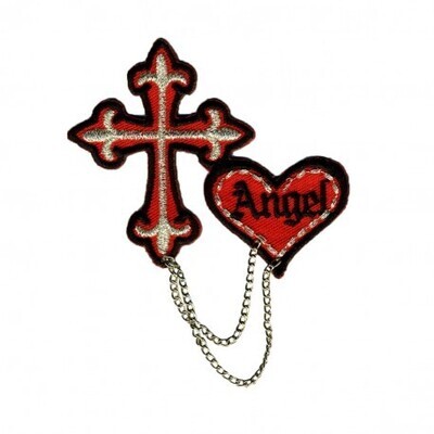 &quot;Angel&quot; hart en kruis applicatie
