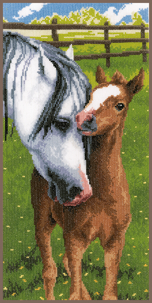 Kruissteek pakket &quot;Paard met veulen&quot;