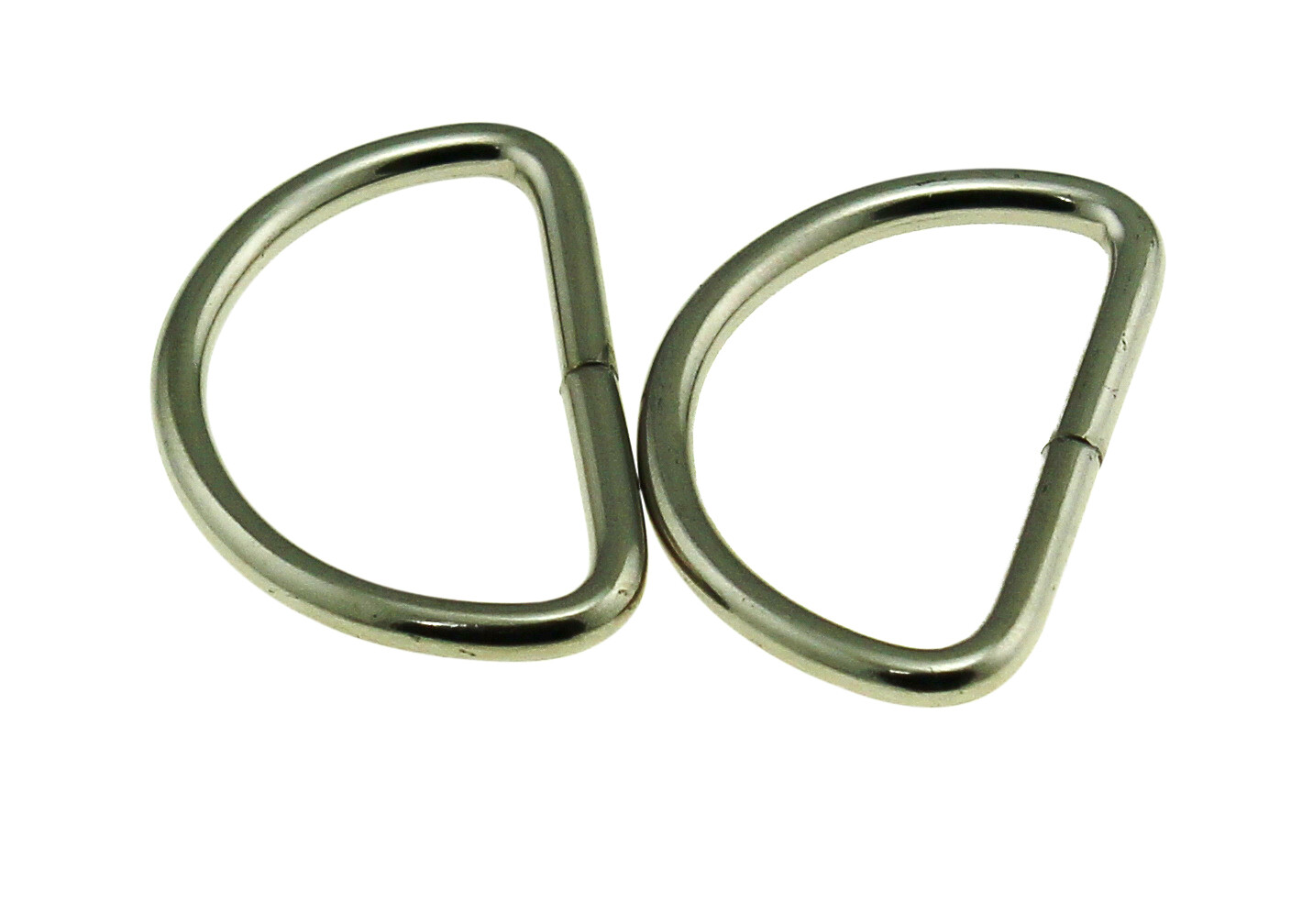 2 High Quality D-ringen 40 mm zilver