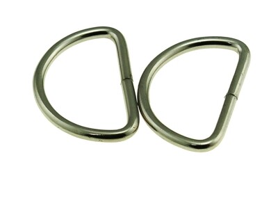 4 fijne D-ringen 20 mm zilver