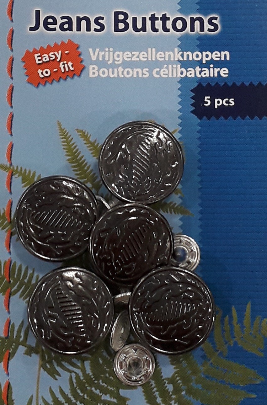 Jeansknopen 17 mm gunmetal grey