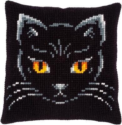 Kruissteek kussen Zwarte Kat