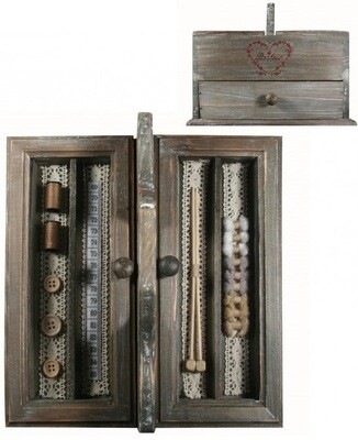 Houten naaibox "Bonheur" met 2 etages
