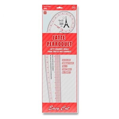 Patroonlat &quot;french curve&quot; transparant in inches