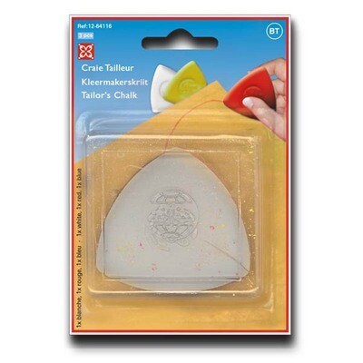 Driehoekig kleermakerskrijt wit, rood en geel
