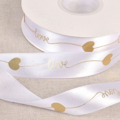 Geweven lint &quot;love&quot; 25 mm