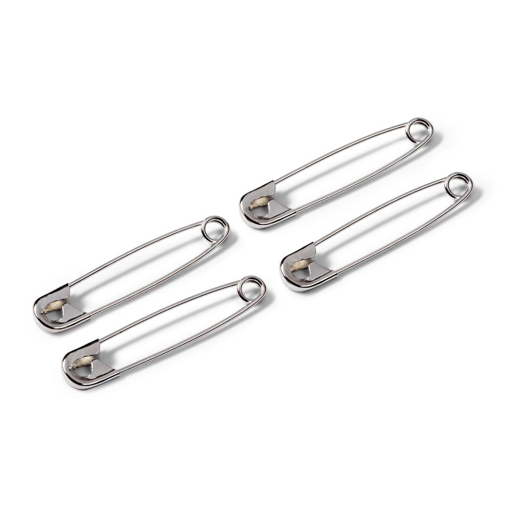 Veiligheidsspelden zilverkleurig staal 34 mm 100 stuks