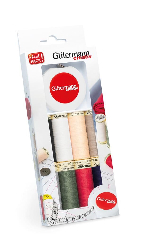 Gütermann bonuspack 8 kleuren + oprolbare lintmeter 150 cm / 60 &quot;