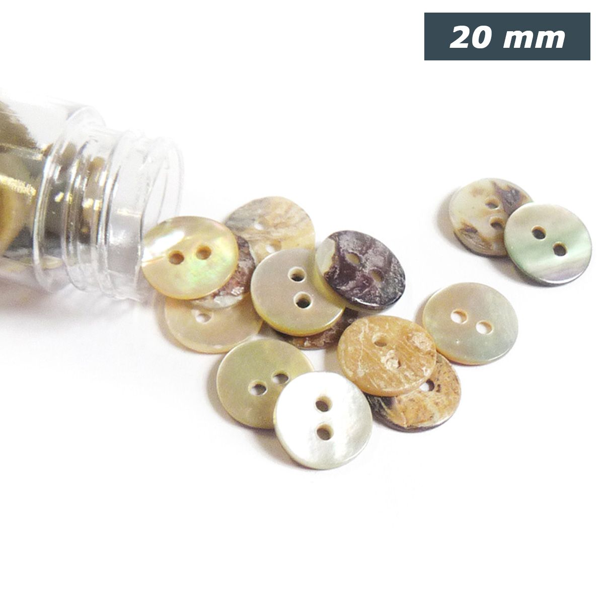 Knoopjes nacre  20 mm