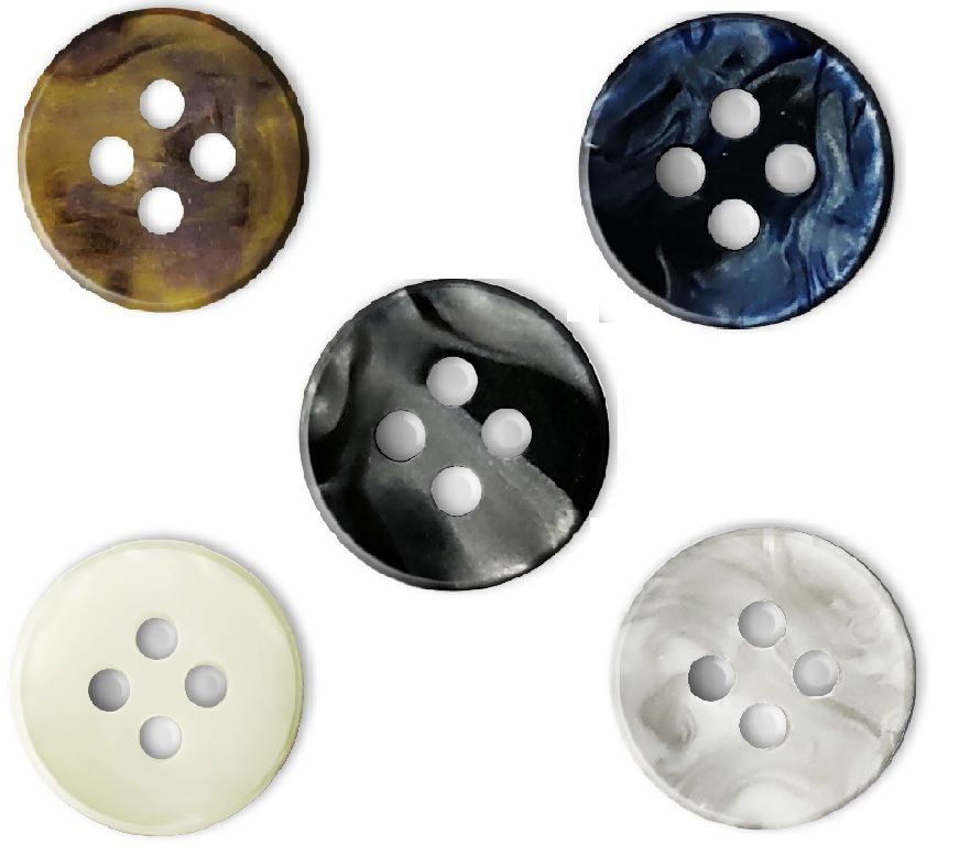 Knoopjes nacre fantasie 4 gaatjes 11,5 mm