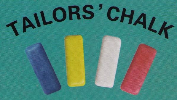 4 stuks kleermakerskrijt (blauw - geel - wit - rood)